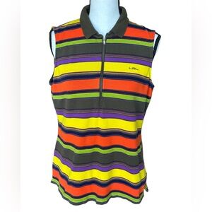 Lauren Ralph Lauren Striped Sleeveless Top - Orange, Yellow, Purple, Green